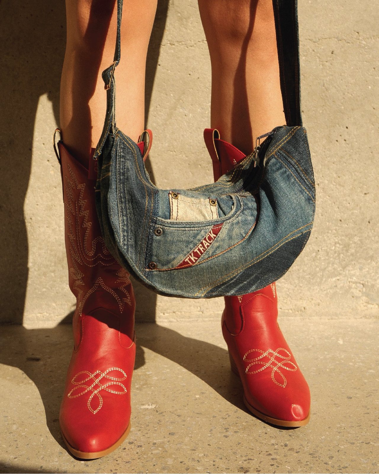Denim cross bag